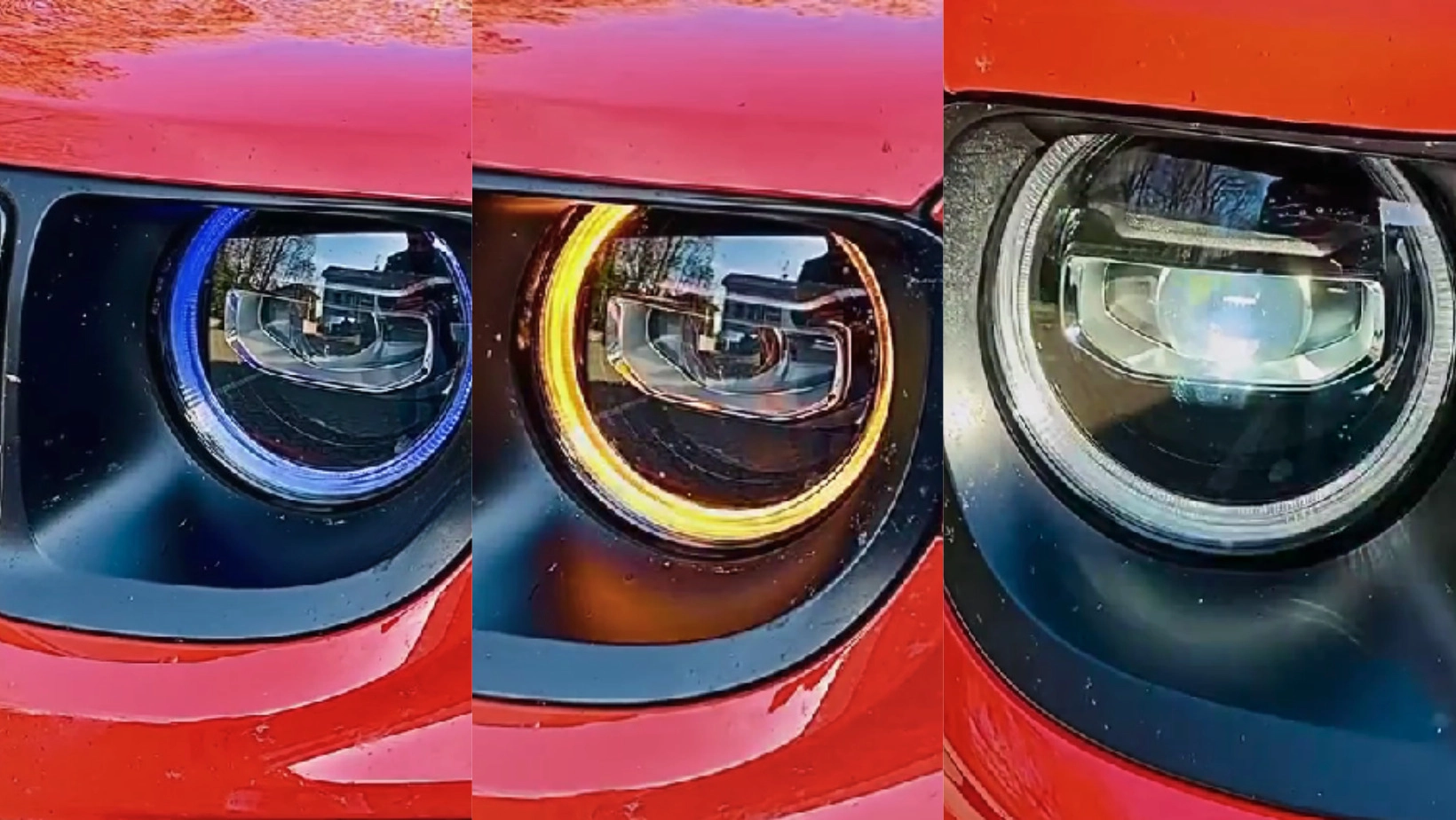 Test new rd custom led headlights on jeep renegade